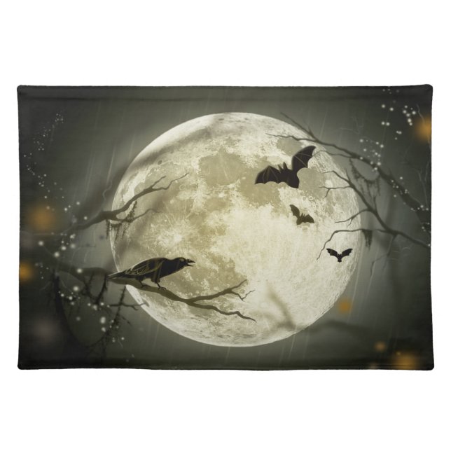 Trendy Placemat  Halloween moon bat autumn stars (Front)
