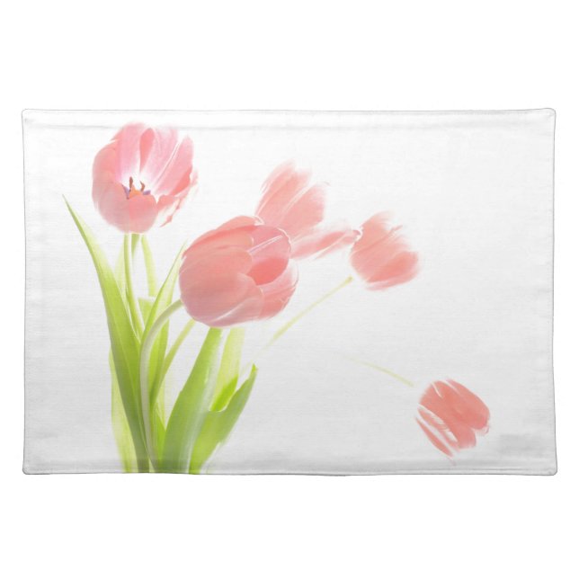 Trendy Placemat retro pink tulip flower (Front)