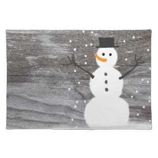 Trendy Placemat rustic Christmas snowman