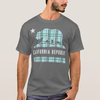Trendy Plaid California Republic Bear Flag  T-Shirt