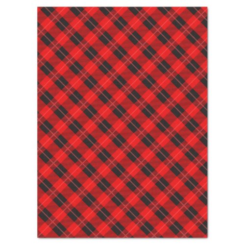 Trendy Plaid In Red And Black Tissue Paper