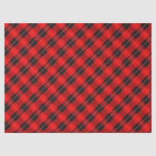 Trendy Plaid In Red And Black Tissue Paper