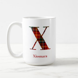 Trendy Plaid Letter X Monogram Name Christmas Coffee Mug