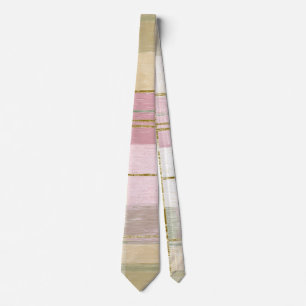 Trendy Plaid Pink Green Neck Tie