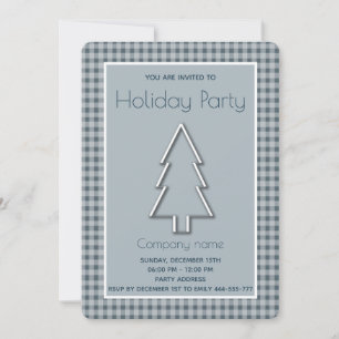 Trendy plaid winter cheerful Christmas tree Invitation