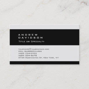 Trendy Plain Black Gray Striped Business Card