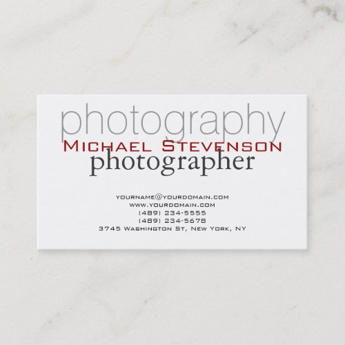 Trendy Plain Black White Red Chic Business Card
