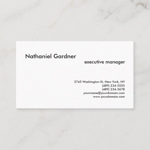 Trendy Plain Creative Modern Minimalist Business Card