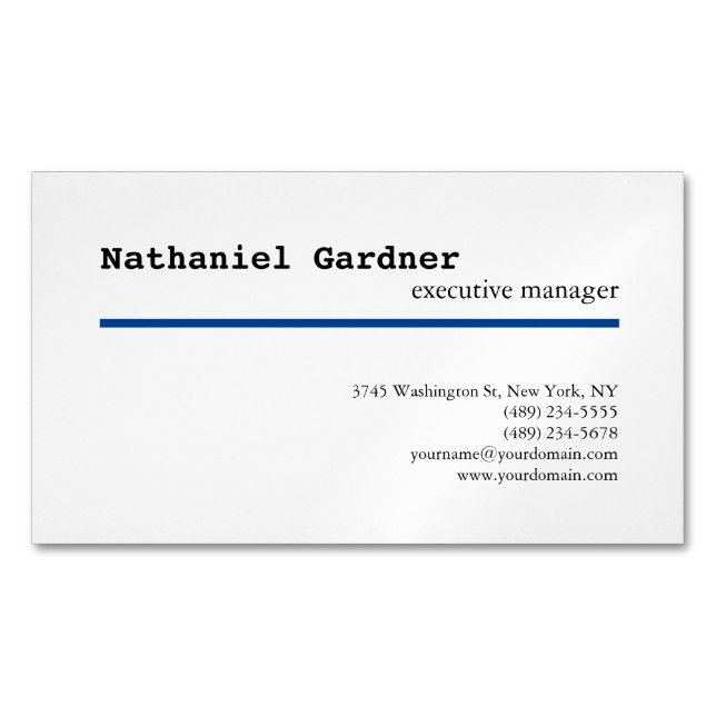 Trendy Plain Creative Modern Minimalist Business Card Magnet (Front)