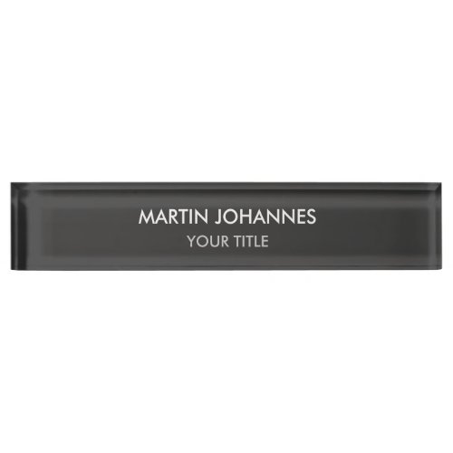 Trendy Plain Grey Professional Desk Name Plate