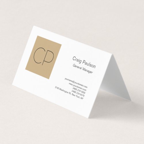 Trendy Plain Modern Minimalist Monogram Business Card