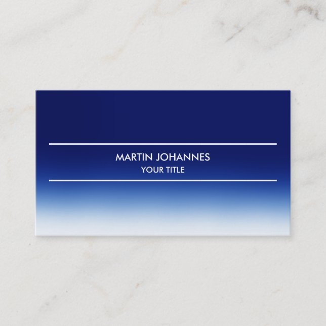Trendy Plain Simple Blue White Business Card (Front)