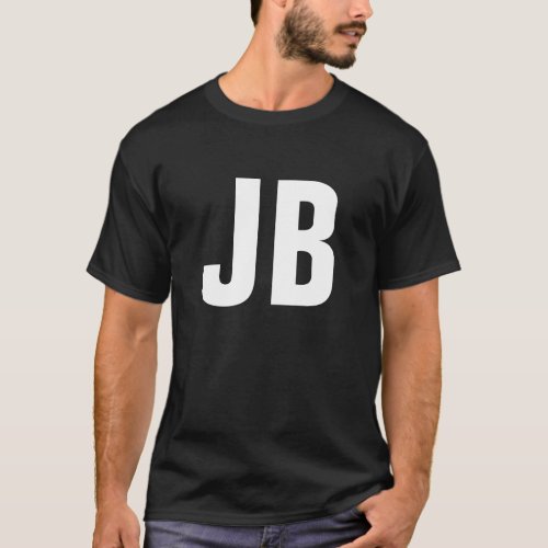 Trendy plain simple bold monogram initials T_Shirt
