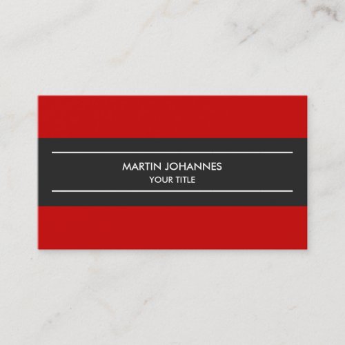 Trendy Plain Simple Grey Red Business Card