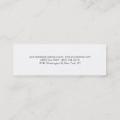 Trendy Plain Simple Minimalist Slim Professional Mini Business Card (Back)