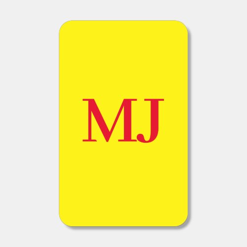 Trendy plain simple yellow red monogram initials matchboxes