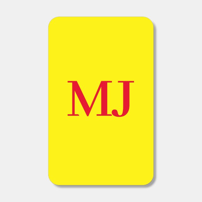 Trendy plain simple yellow red monogram initials matchboxes (Front)