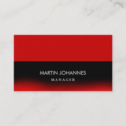 Trendy Plain Stylish Red Black Business Card