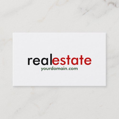 Trendy Plain White Real Estate Agent Business Card