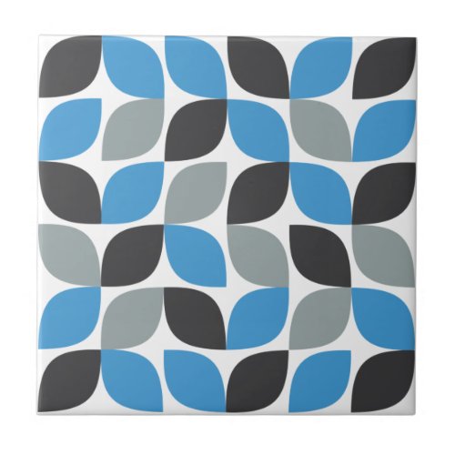 Trendy playful cool leaf pattern abstraction ceramic tile