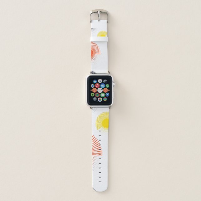 Trendy, playful, lively, cool, circular geometric apple watch band (Front)