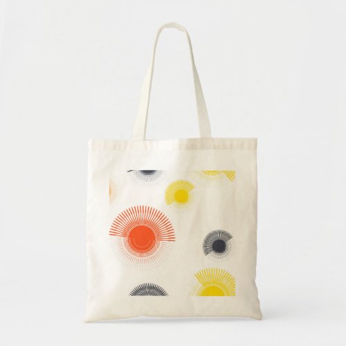 Trendy playful lively cool circular geometric tote bag