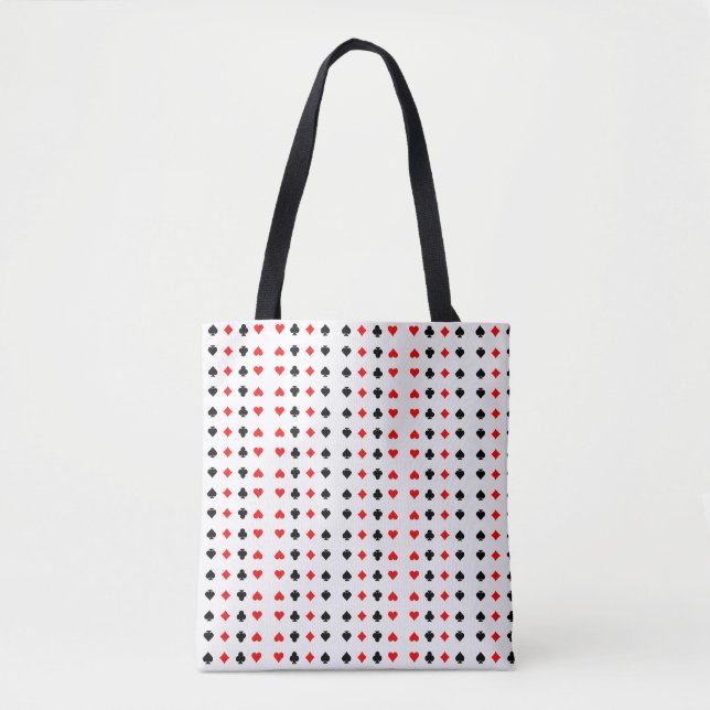 Trendy Playing Cards Pattern Print Shoulder Tote (Front)