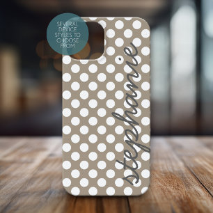 Trendy Polka Dot Pattern with personalized name iPhone 17 Case