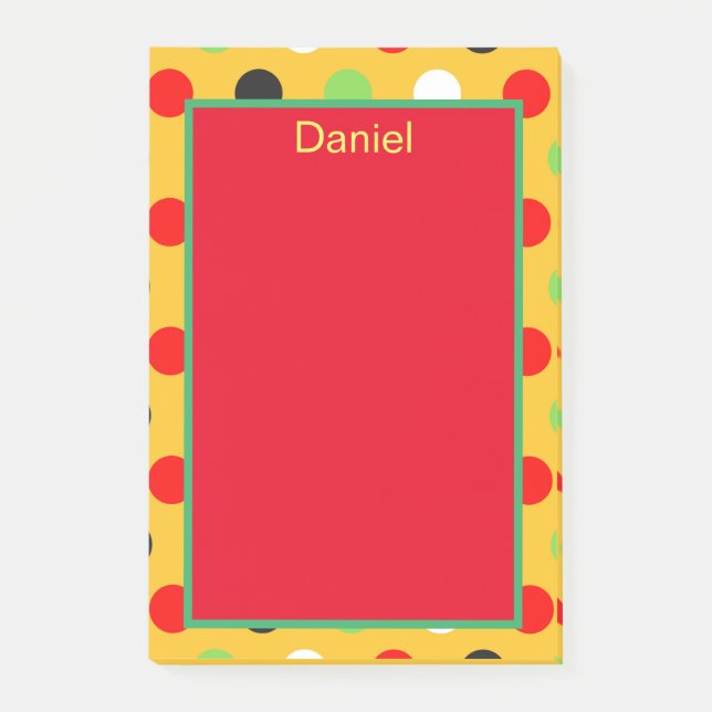 Trendy Polka dots Post-it Notes (Front)