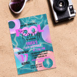 Trendy Pool Party Sweet 16 Birthday Celebration Invitation<br><div class="desc">This exquisite invitation is specially designed to make your Sweet 16 pool party a memorable event. With a stylish touch, it showcases vibrant pink swim rings and playful swim pool balls in mesmerizing shades of purple, pink, and turquoise. Set against a captivating pool water background, this personalized invitation sets the...</div>