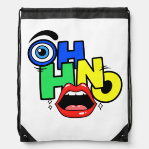 Trendy Pop Art Sassy Lips Kids T-Shirt Drawstring Bag