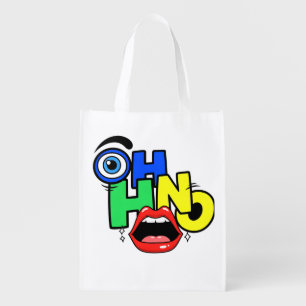 Trendy Pop Art Sassy Lips Kids T-Shirt Grocery Bag