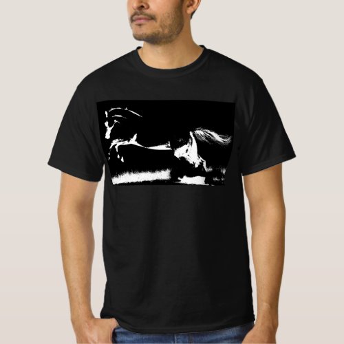 Trendy Pop Art Template Mens Curvet Horse Modern T_Shirt
