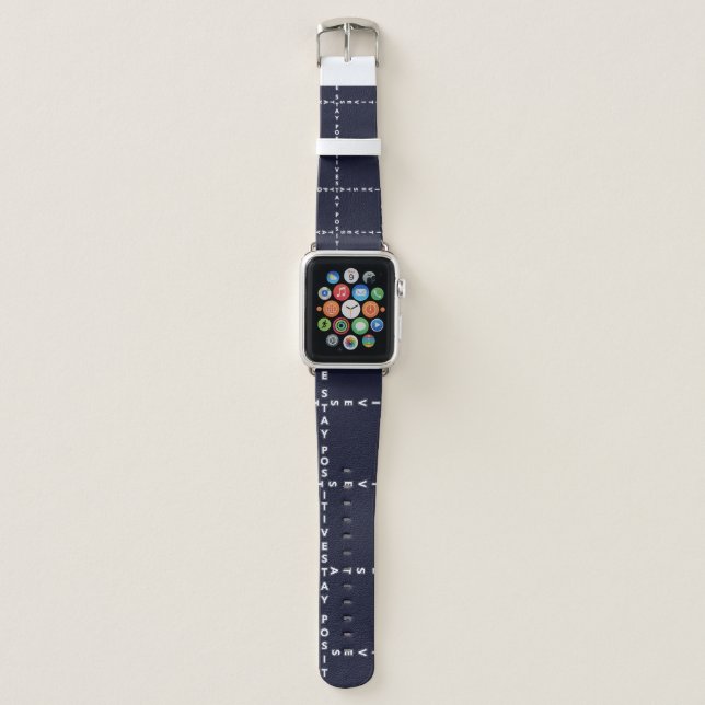 Trendy 'Positive' pattern, grid check. Apple Watch Band (Front)