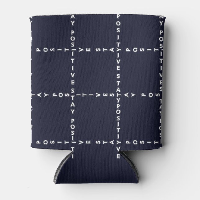 Trendy 'Positive' pattern, grid check. Can Cooler (Front)