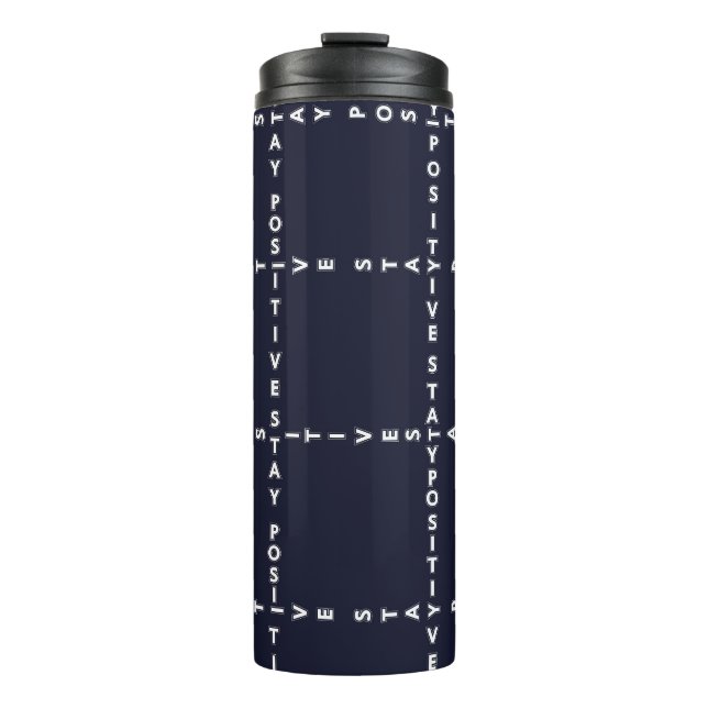 Trendy 'Positive' pattern, grid check. Thermal Tumbler (Front)