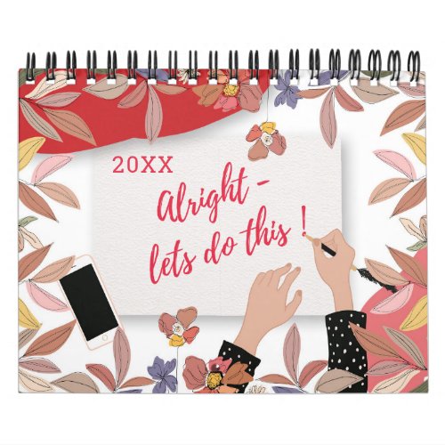 Trendy Positivity Motivational Abstract Girls 2022 Calendar