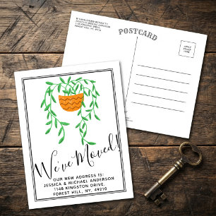 Trendy Potted House Plant New Home Moving Announcement Postcard
