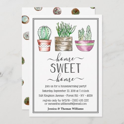 Trendy Potted Plants Housewarming Party Invitation