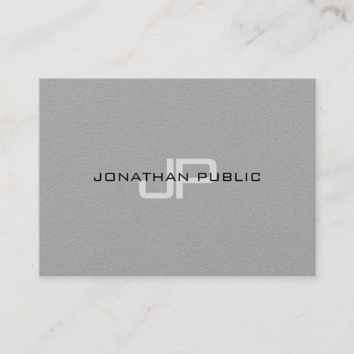 Trendy Premium Grey Elegant Modern Monogram Simple Business Card