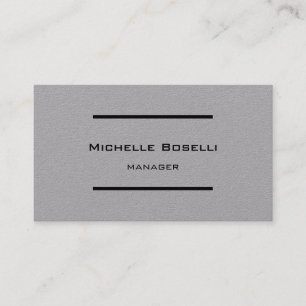 Trendy Premium Grey Modern Professional Plain Business Card
