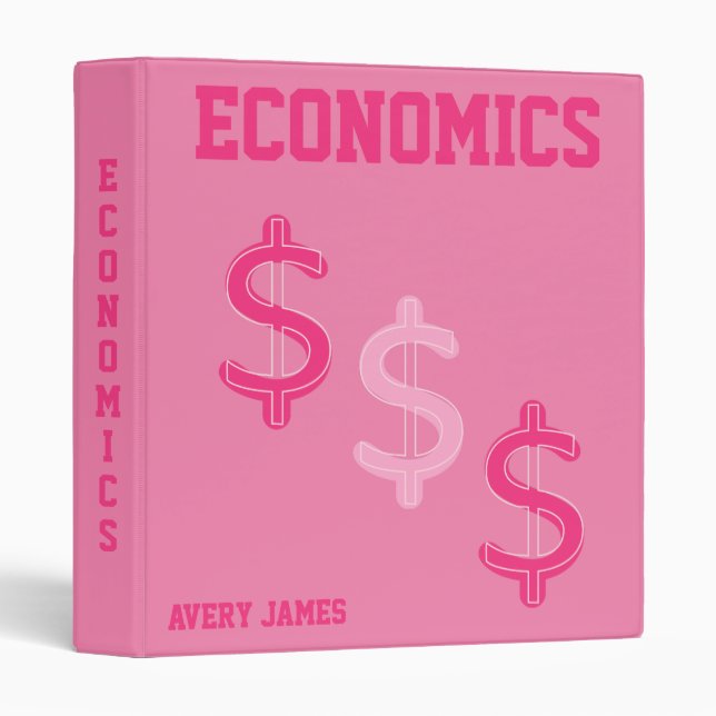 Trendy Preppy Pink  3 Ring Binder (Front/Spine)