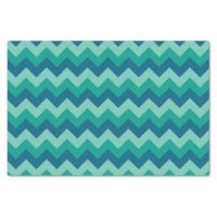 Trendy Preppy Teal Blue Chevron Pattern Tissue Paper