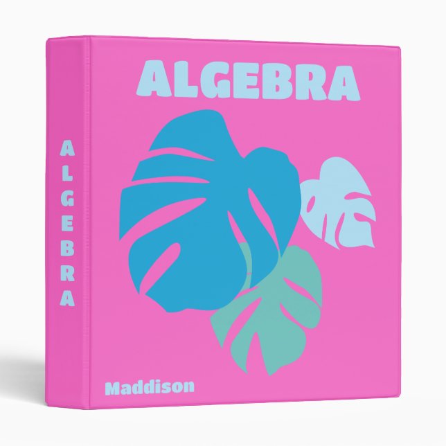 Trendy Preppy Tropical Beach  3 Ring Binder (Front/Spine)