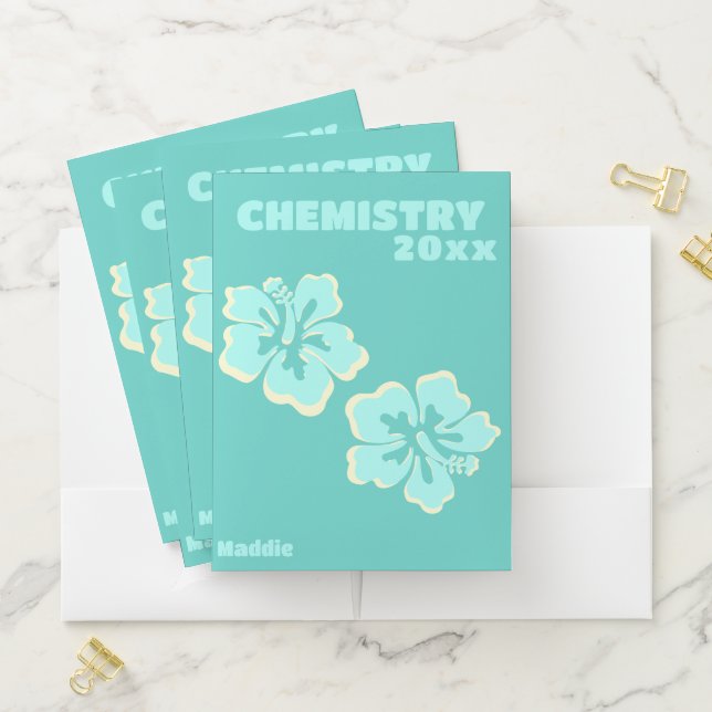 Trendy Preppy Tropical Green Pocket Folder (In Situ)