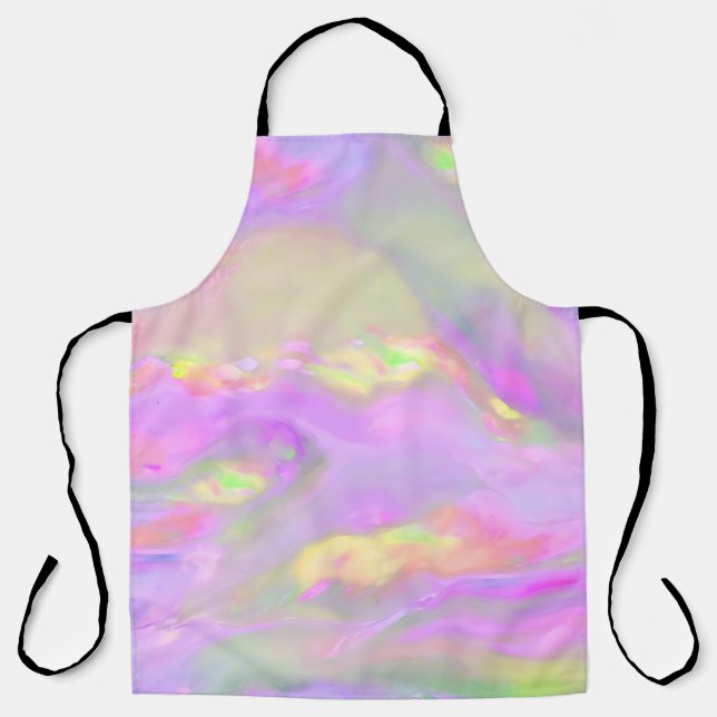 Trendy pretty colorful abstract waves apron (Front)