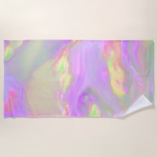 Trendy pretty colorful abstract waves beach towel