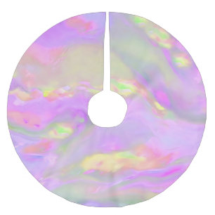 Trendy pretty colorful abstract waves brushed polyester tree skirt