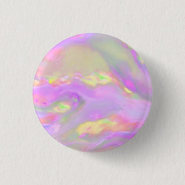 Trendy pretty colorful abstract waves button (Front)