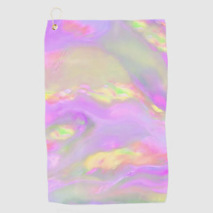 Trendy pretty colorful abstract waves golf towel